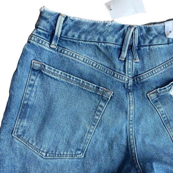 NWT GOOD AMERICAN WOMENS BERMUDA DENIM FRAYED SUMMER SHORTS SIZE 0/25 - Picture 6 of 11